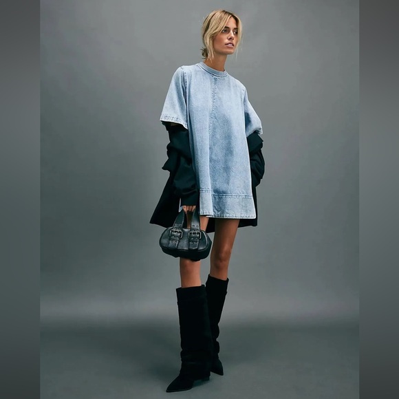Free People Dresses & Skirts - NEW Free People Harlow Denim Mini Dress